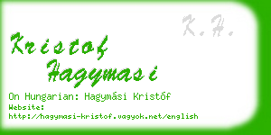 kristof hagymasi business card